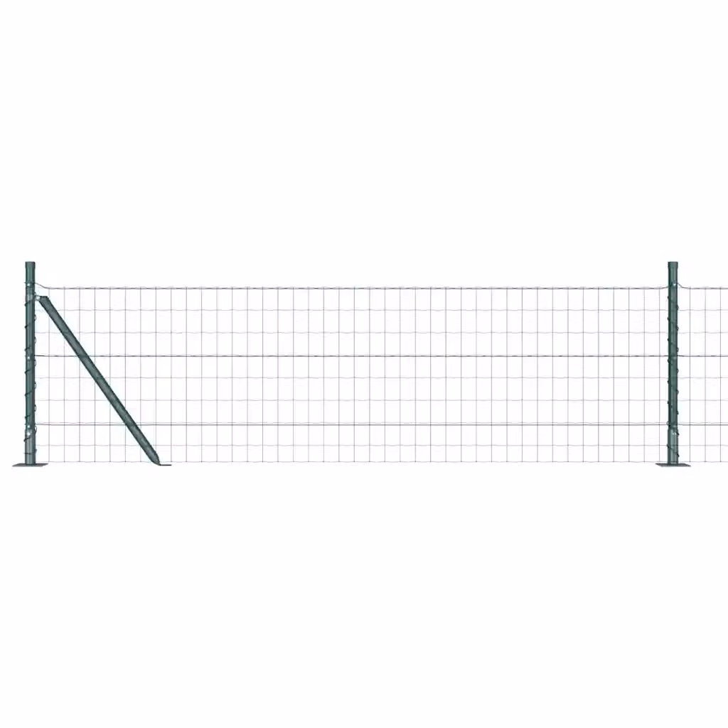 Recinzione vidaXL in acciaio e PVC verde con base per montaggio a superficie, L: 50 m, H: 0,6 m – 2