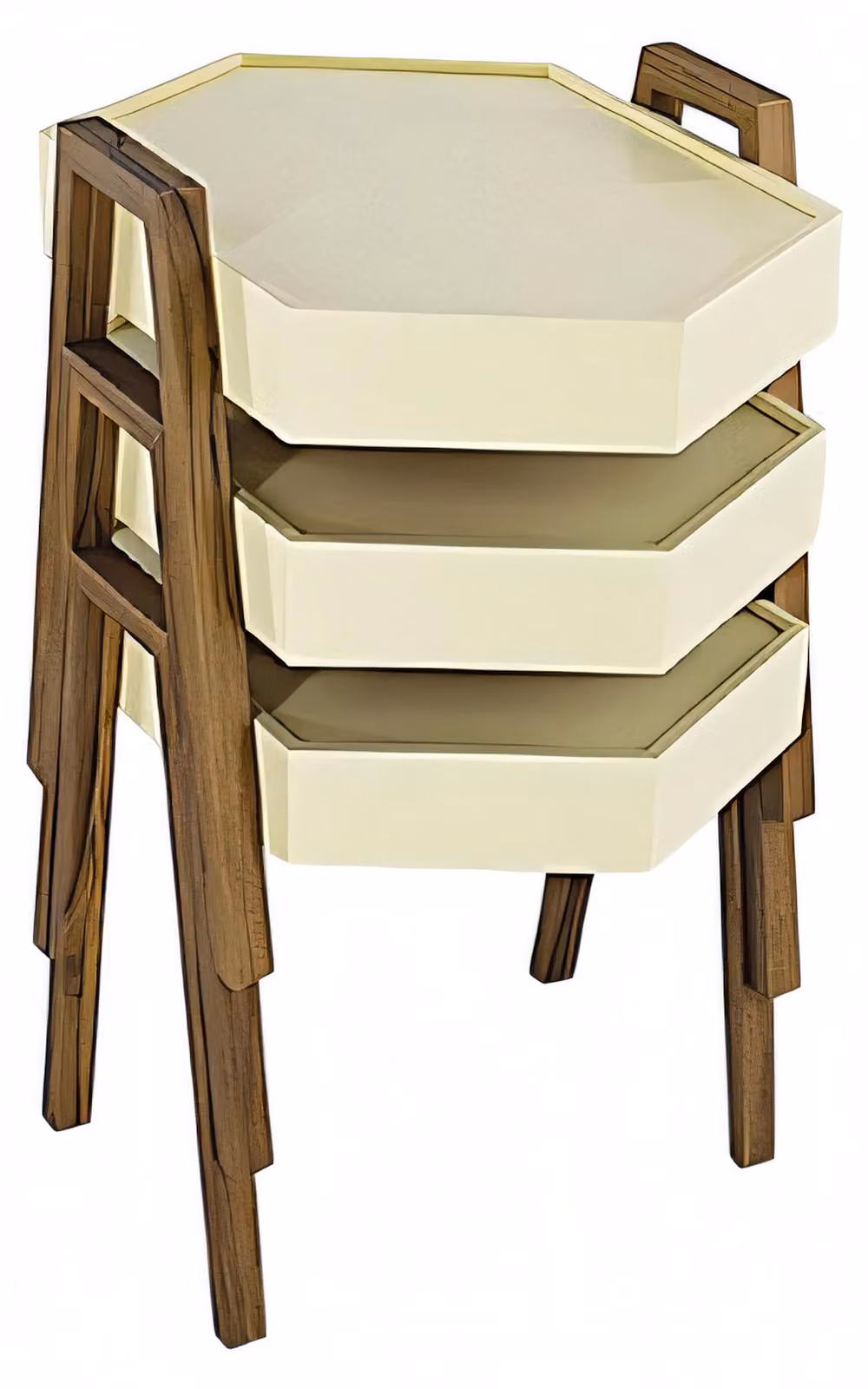 Couchtisch-Set aus Holz in Beige modern elegant