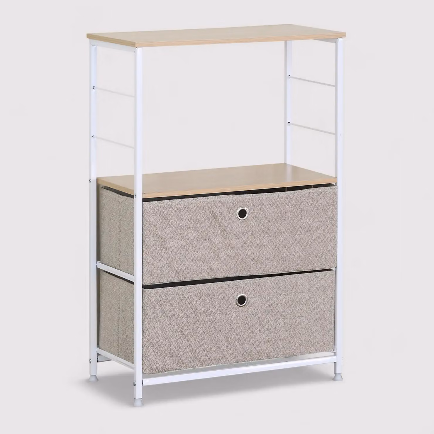 Hatiora - Mobile portaoggetti con 2 cassetti pieghevoli
