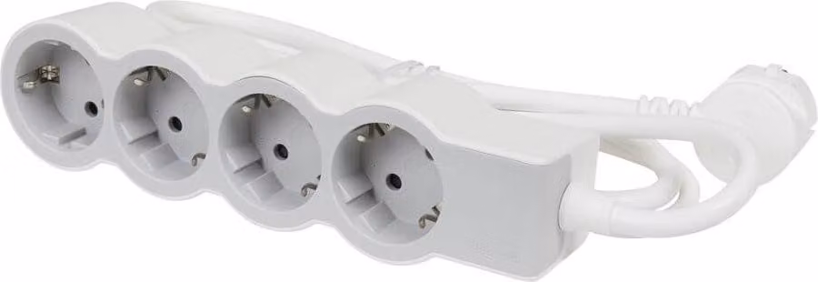 Striscia di prese legrand 694569/ 4 prese/ bianco e grigio