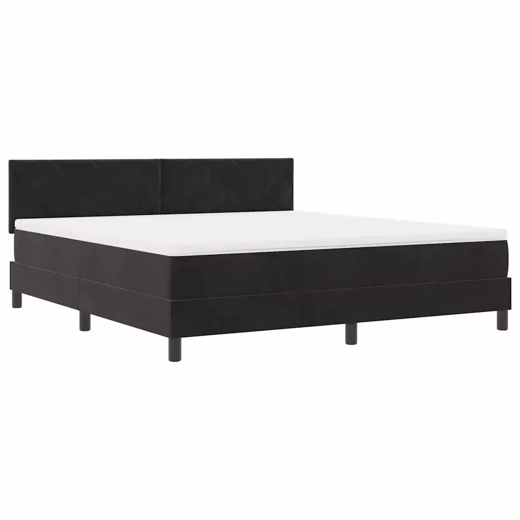 Letto a molla con illuminazione LED vidaXL in velluto nero L 180 x P 200 cm – 2