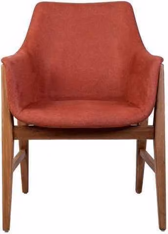 Moderner Lehnstuhl Polsterstuhl Braun-Roter Designer Textil Einsitzer