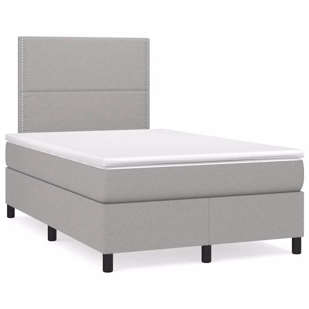 Letto Ibrido con Materasso e Illuminazione LED vidaXL in Tessuto Grigio e Bianco L/P/H: 120 x 200 x 193 cm