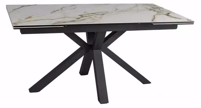 FURNLUX Tavolo da pranzo Columbus, bianco e nero, 160 cm / Colore principale: / Dimensioni: