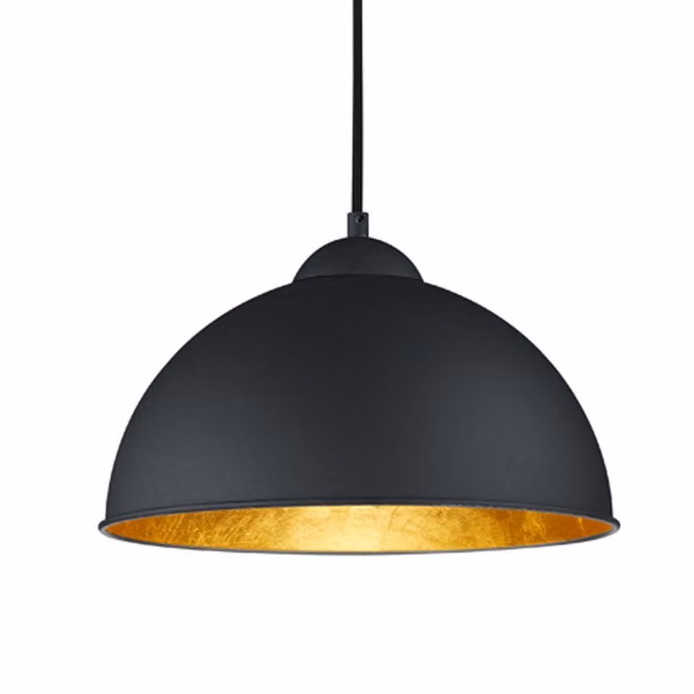 Trio Leuchten - Lampada a sospensione moderna rotonda I Lampada a sospensione I Lampada a sospensione semicircolare nera - Magna Basic I Soggiorno I Camera da letto - Metallo rotondo - LED adatto E27