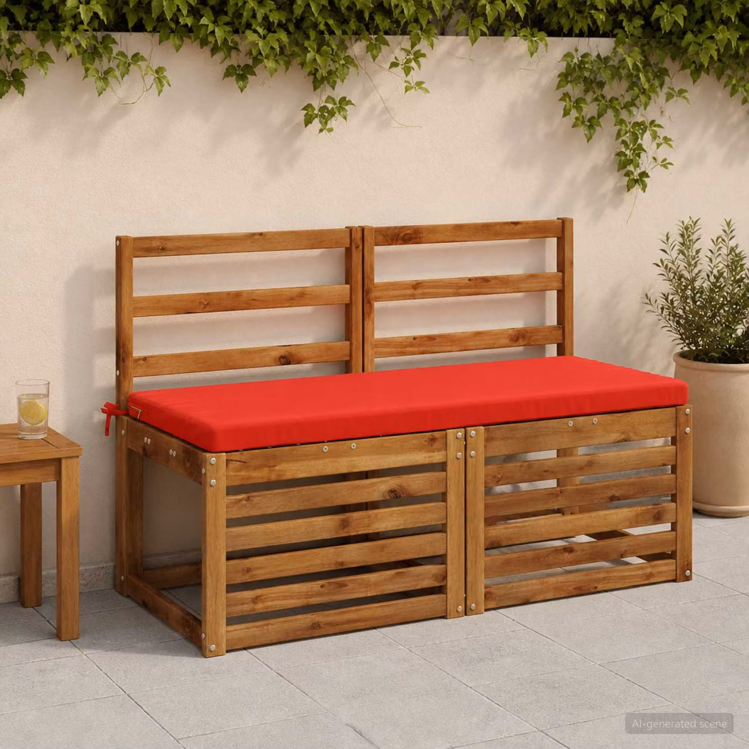 Cuscino per panchina vidaXL SOEST rosso con rivestimento rimovibile e resistente ai raggi UV in poliestere
