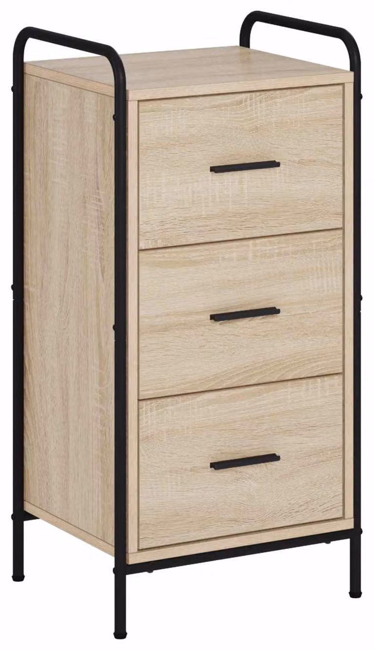 Mobile contenitore Sonoma in legno impiallacciato, dimensioni 97 x 33 x 81 cm