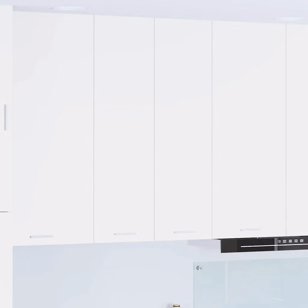 Armadio pensile da cucina moderno vidaXL Bianco con ante a battente e ripiani interni in MDF L: 60 cm, P: 31 cm, H: 100 cm