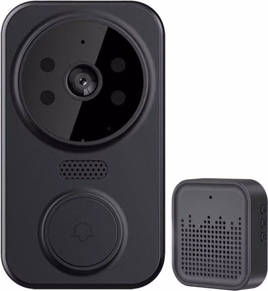 Telecamera di sorveglianza wireless WiFi HD, nera, 9x5x3 cm