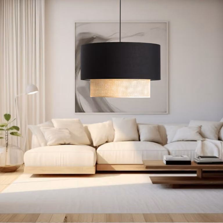 Lampada a sospensione 'Loughborough' 1 x E27 nero / giallo