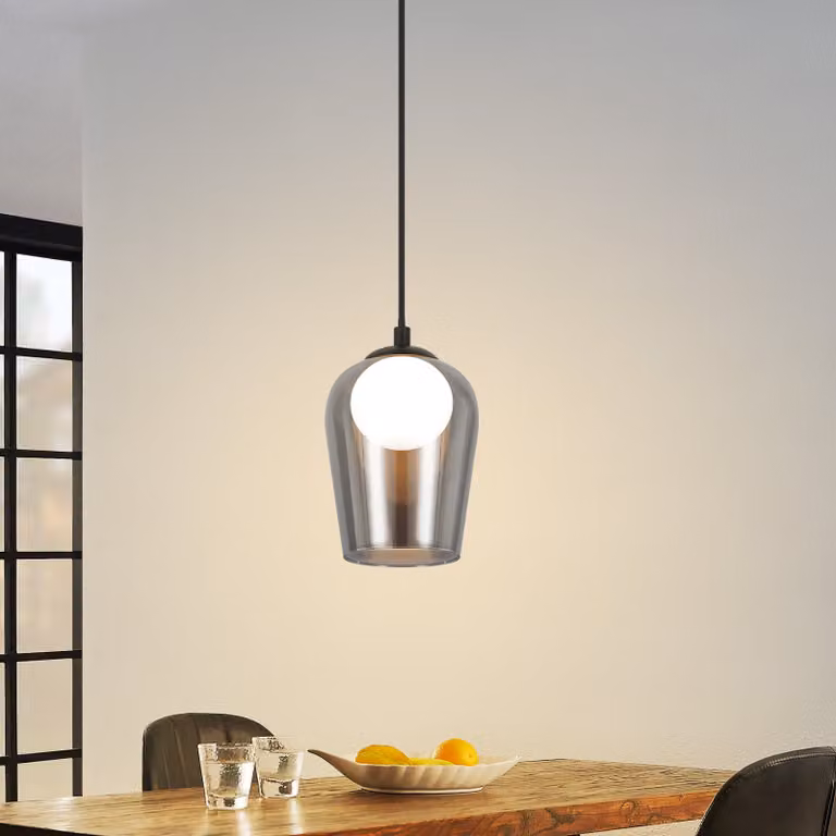 ZMH lampada vintage a sospensione tavolo da pranzo lampada a sospensione grigio fumo tavolo da pranzo lampada a sospensione G9 vetro vino lampada a sospensione 1 fiamma tavolo da pranzo lampada regolabile in altezza per soggiorno camera da letto senza lam