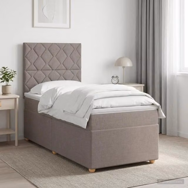 Letto box spring ibrido vidaXL con materasso a molle insacchettate e base contenitore, colore grigio, L/P/H: 200 x 80 x 140 cm