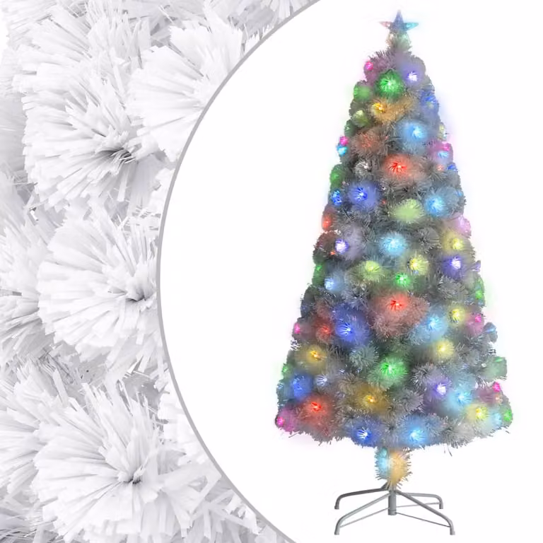 The Living Store Albero di Natale artificiale con LED bianchi 120 cm in fibra di vetro