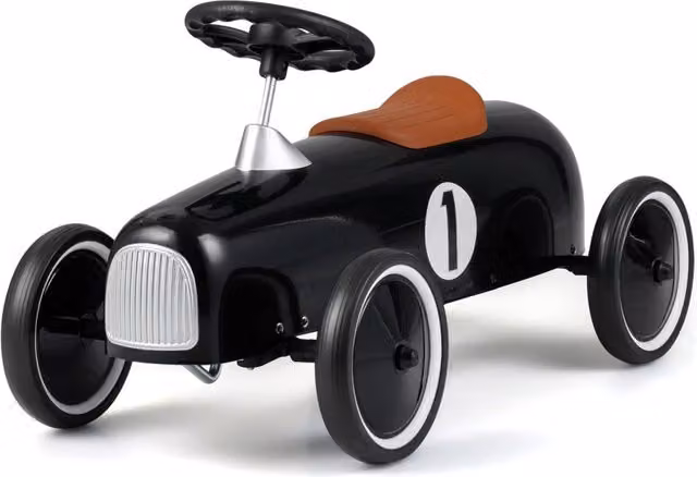 Macchina da corsa cavalcabile per bambini con sedile ergonomico e ruote silenziose, colore nero