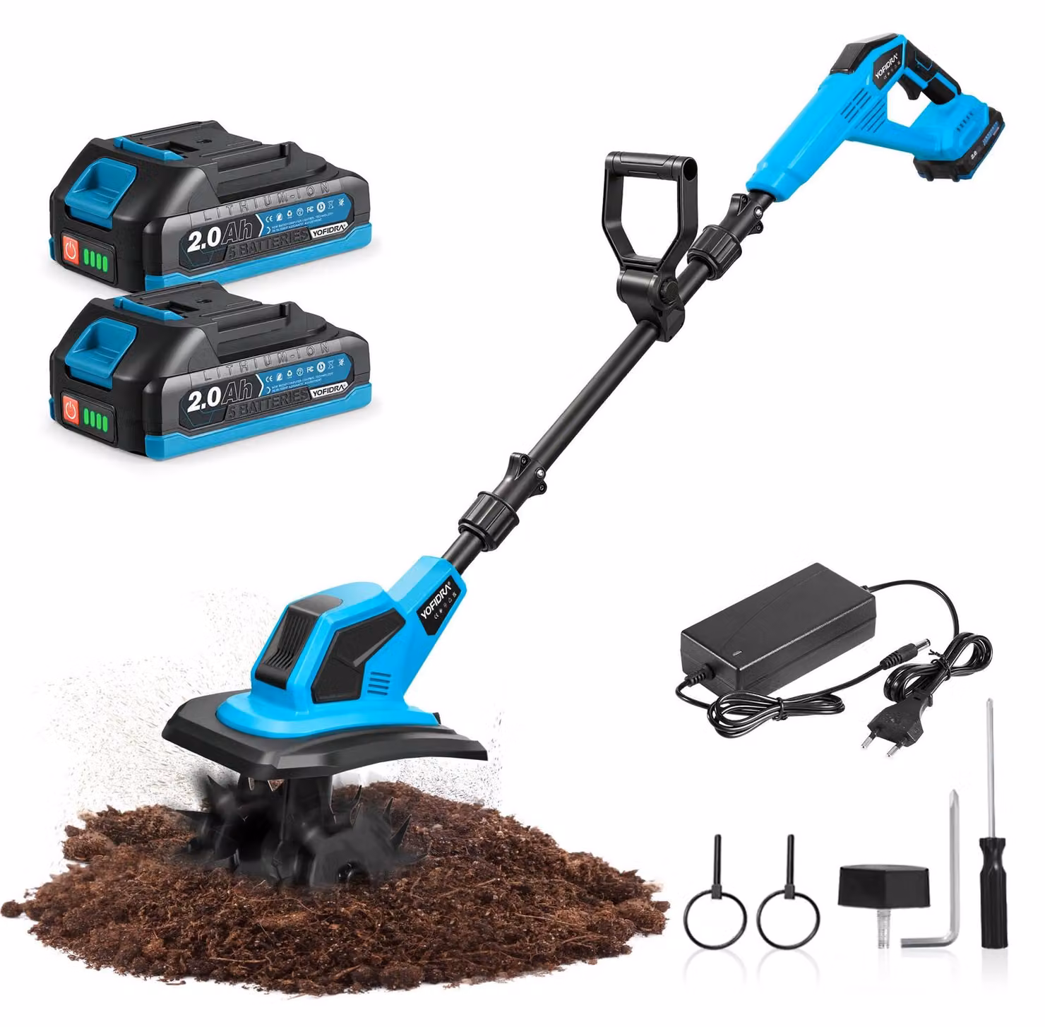 Frantoio elettrico per giardino, senza fili - 600 W, larghezza di lavoro 23 cm, profondità di lavoro 17 cm - struttura in metallo