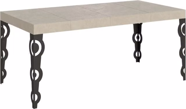 Tavolo Allungabile Moderno GIORDANOSHOP Karamay Premium Cashmere Colore Grigio Antracite L/P/H: 90-246 x 90 x 77 cm
