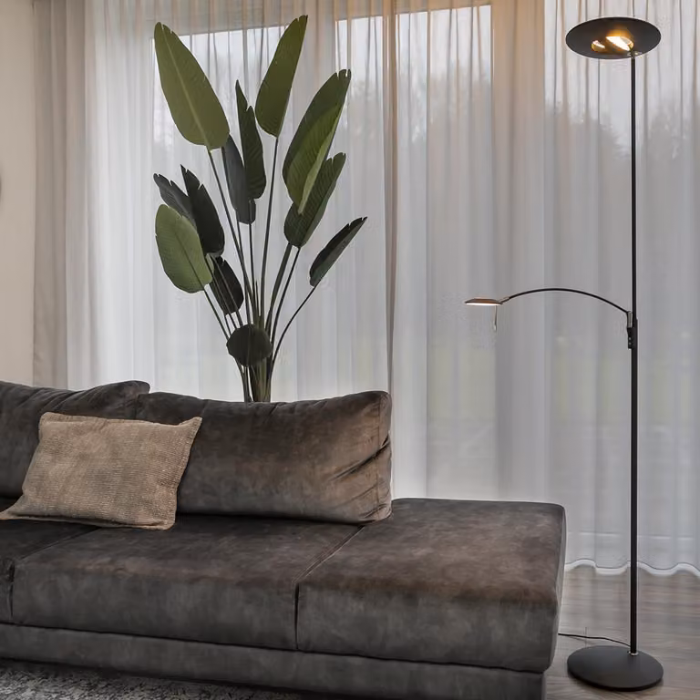Lampada da terra - nero - Zenith LED - plastica metallo - Ø 28cm - LED - 7860ZW - Steinhauer Exclusive