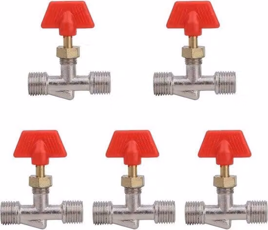 5 valvole a spillo per compressori d'aria - Valvole a vite da 1/4 di pollice - Ricambi - Accessori per utensili pneumatici
