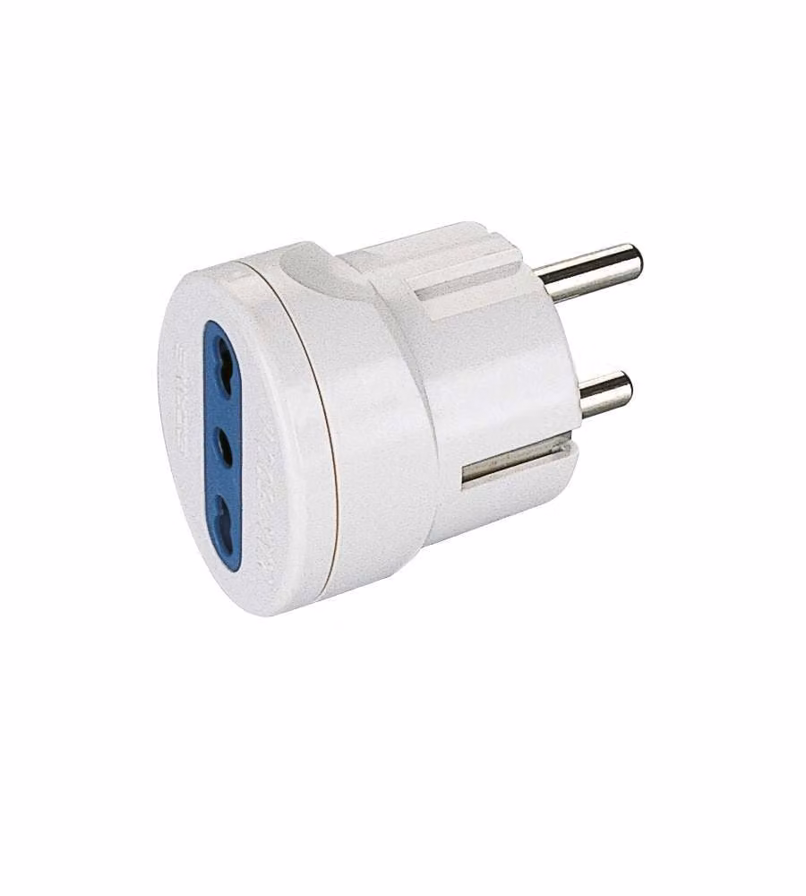 Poly Pool Adattatore Spina Standard Franco-Tedesco Bianco 16A 2P+T