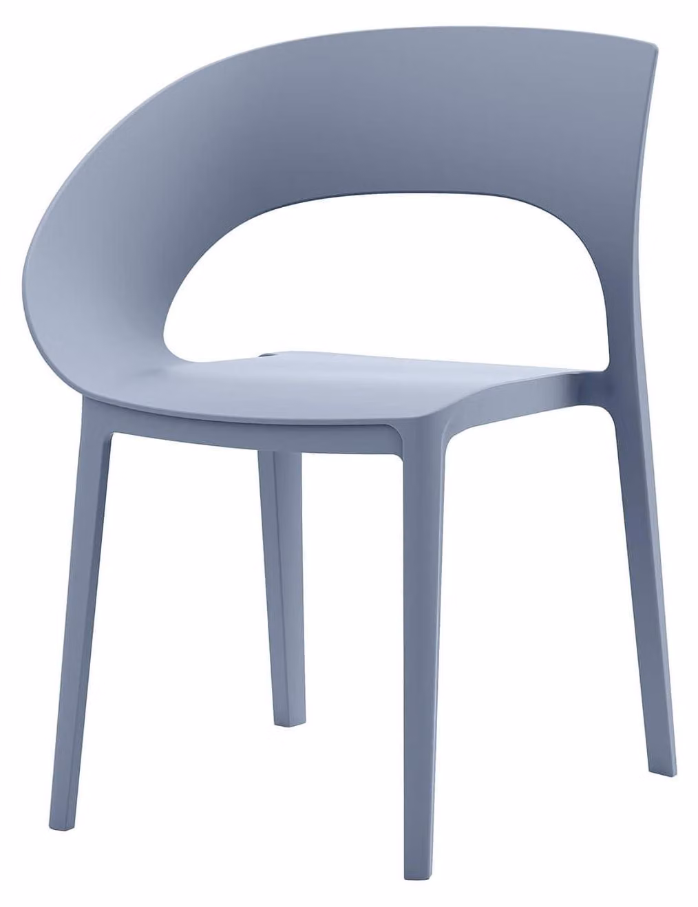 Sedia da cucina impilabile Rebecca Mobili Arios 82,5x54x60 cm in polipropilene, blu e grigio, stile moderno, set da 2 pezzi