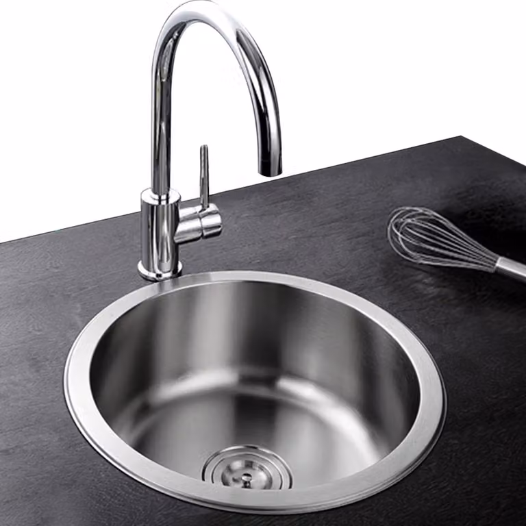 Lavello in acciaio inossidabile rotondo - Robusto lavabo da 36x36 cm