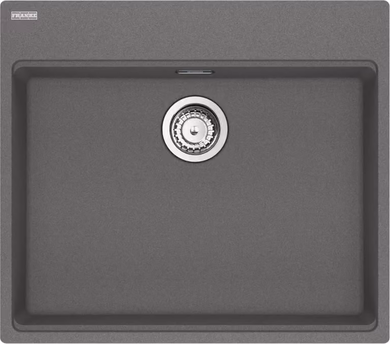 Franke Maris MRG 610-60, Lavello da incasso, quadrato, in granito, grigio, 1 vasca, grigio pietra