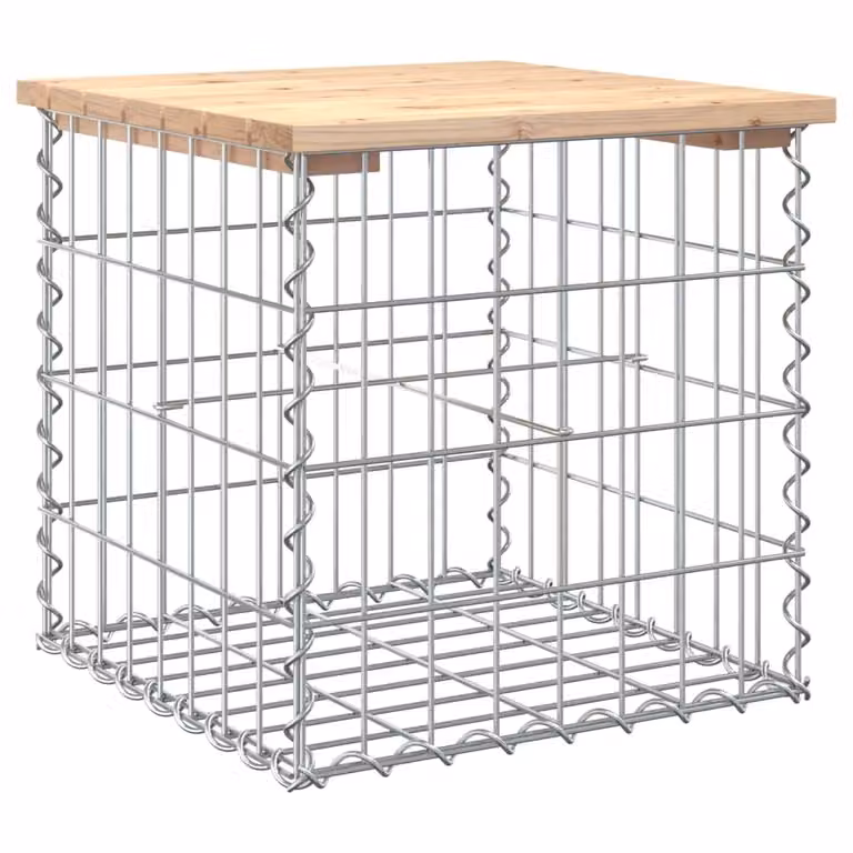 Panca Giardino Design Gabbione 43x44x42 cm Legno Massello Pino