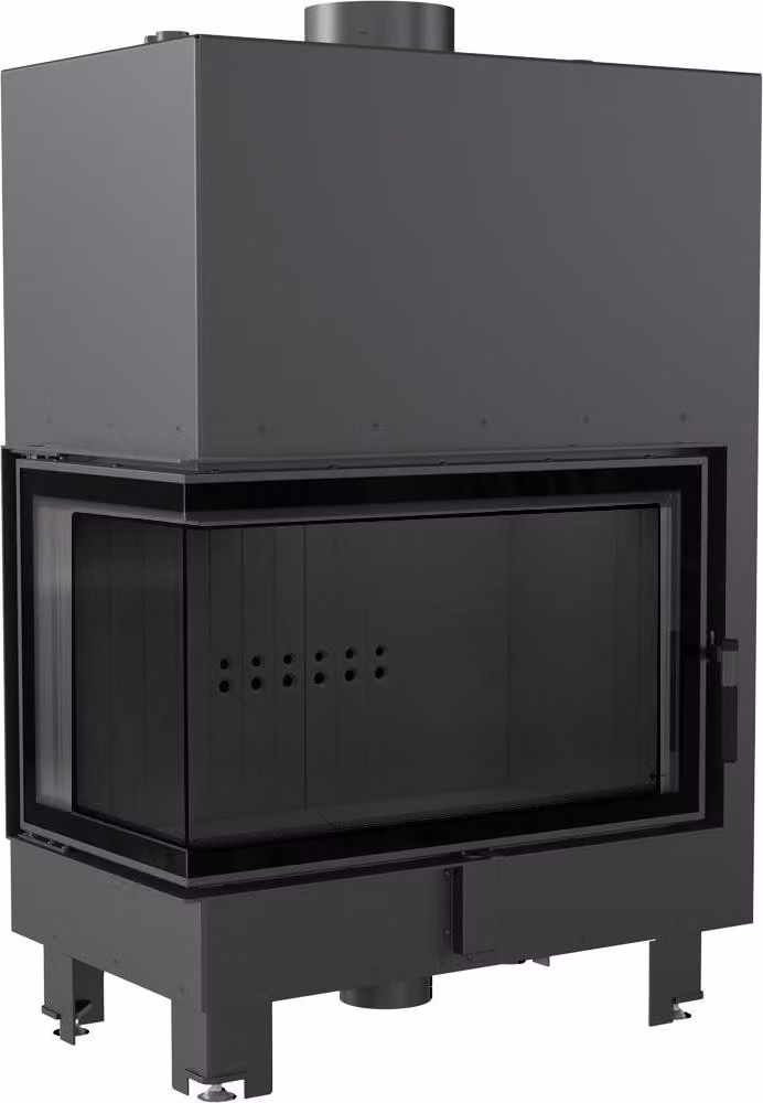 Inserto camino ad acqua KRATKI MBO sinistro 15 kW Ø 200 rivestimento nero