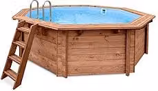 Piscina fuori terra in legno JARDIN 434 color marrone di PISCINE ITALIA