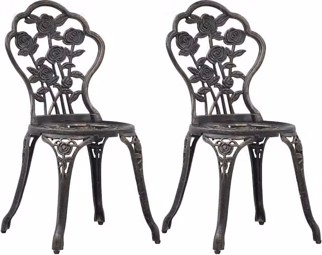 Sedie da Bistrot 2 pz in Alluminio Pressofuso Bronzo