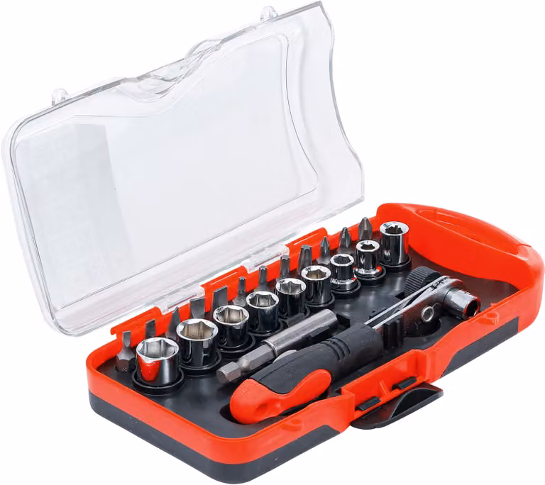 BGS TECHNIC Set di chiavi a bussola BGS DIY, con cricchetto, 23 pezzi.