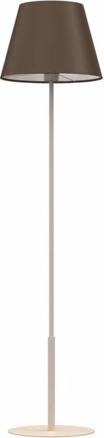 Lampada da terra Arden Luminex in metallo beige e marrone con paralume in tessuto e attacco E27, dimmerabile