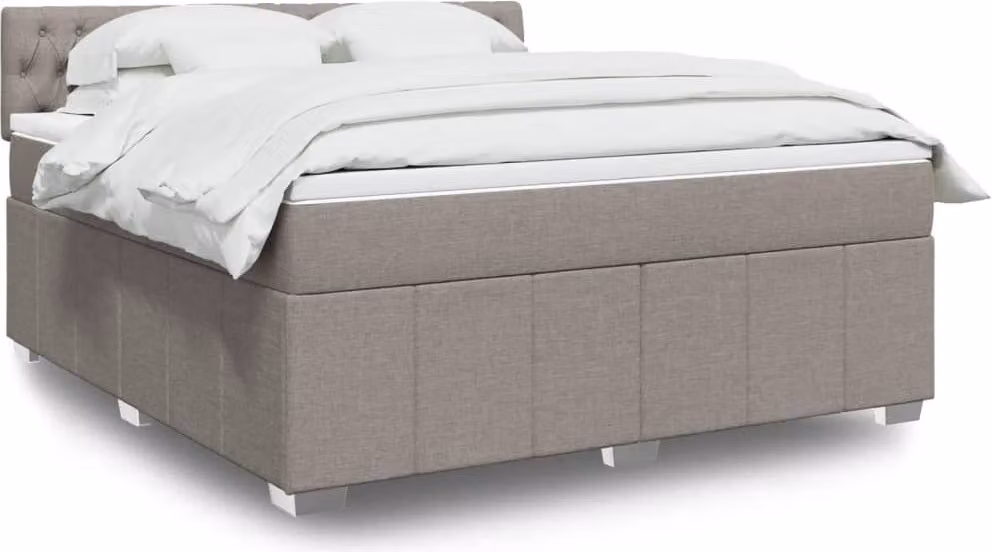 Maison Exclusive - Giroletto a Molle con Materasso Tortora 180x200 cm in Tessuto