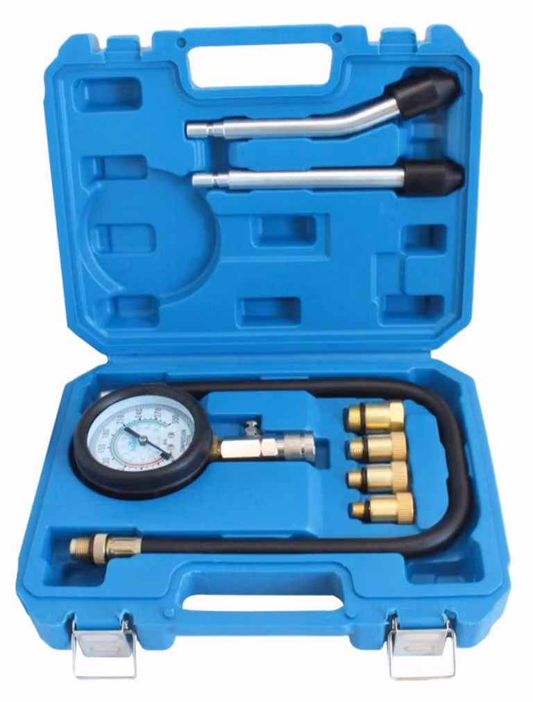 Set-kit tester compressione per motori a benzina, motore per auto e camion, 0-20 Bar, 8 pezzi