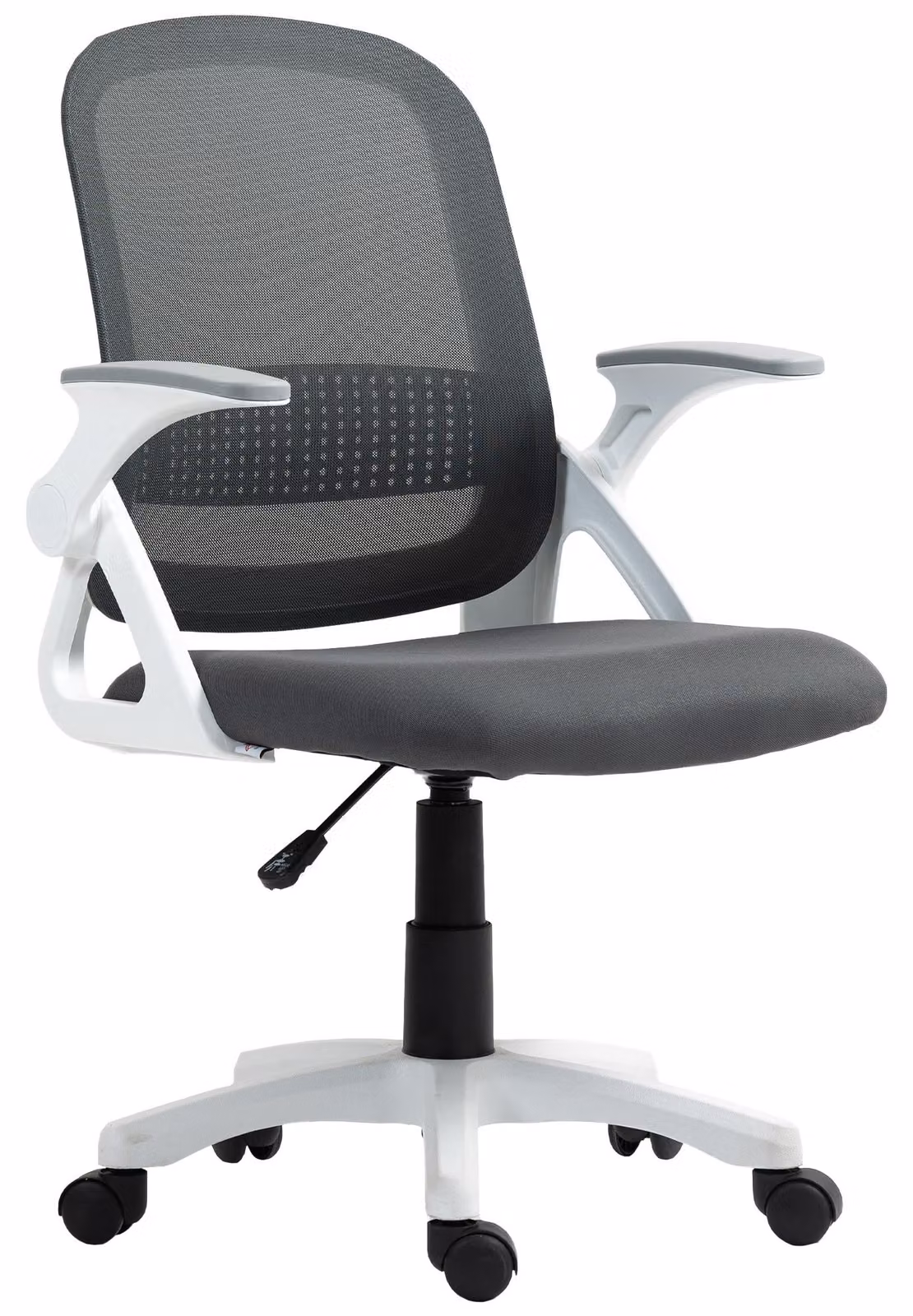 HOMCOM Sedia da ufficio Sedia girevole ergonomica con braccioli ribaltabili Grigio