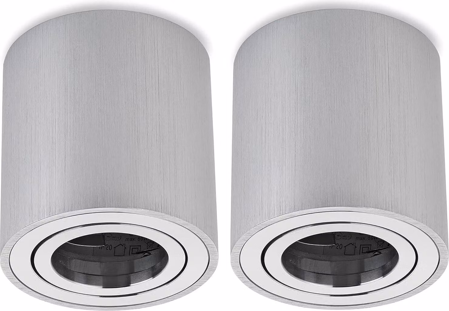 Faretti da incasso a LED Sweet GU10 in alluminio, rotondi, da soffitto, set da 2