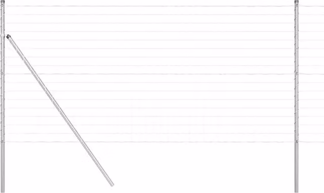 Recinzione da Giardino in Acciaio e PVC Rivestito Argento L: 25 m, H: 1,2 m