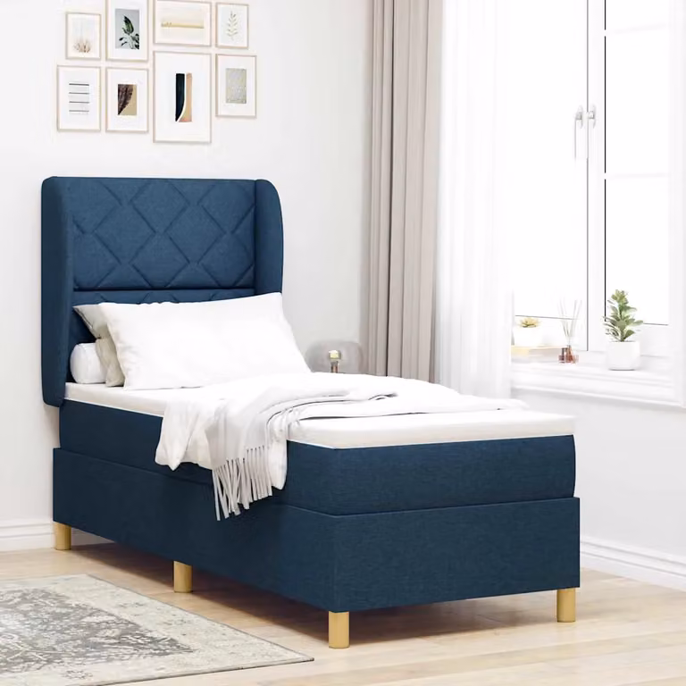 Letto ibrido con testiera vidaXL in tessuto blu L: 200 cm, P: 80 cm