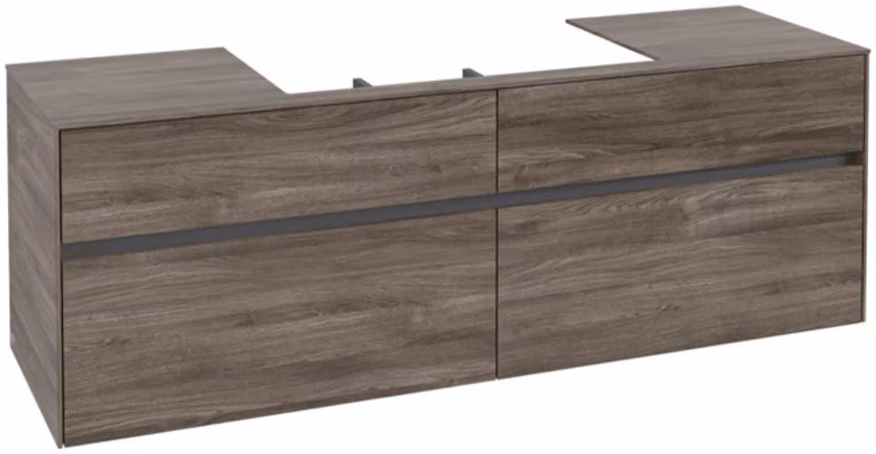Villeroy & Boch Collaro Meuble sous-lavabo, montage mural, 4 tiroirs, lavabo au centre, 1600x548x500mm, C02800RK, C02800RK