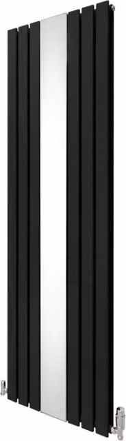 Radiatore a Specchio e Valvole Cromate - 1800mm x 565mm – Nero