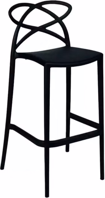 Set di 4 sgabelli moderni Mobili 2G in polipropilene nero L/P/H: 41 x 46 x 102 cm – 2