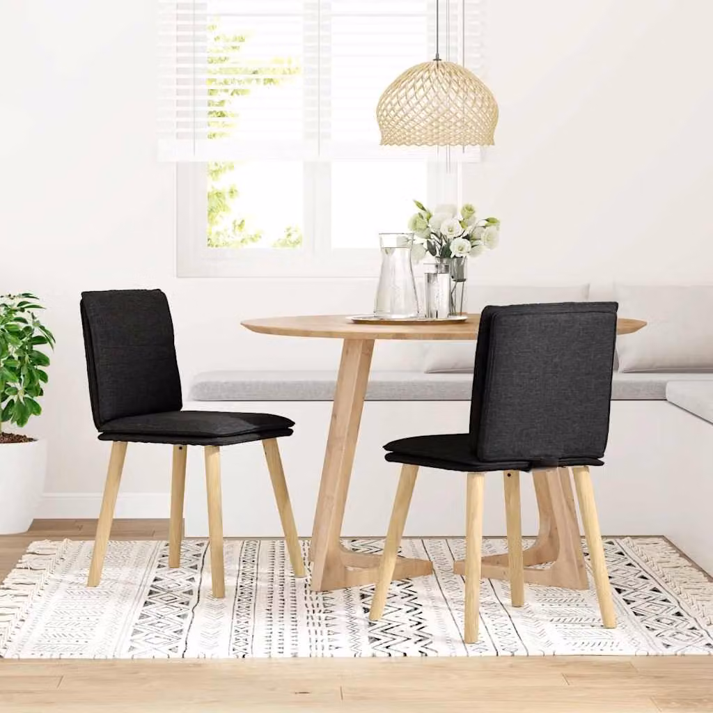 vidaXL Sedie da Pranzo 2 pz Nere in Tessuto
