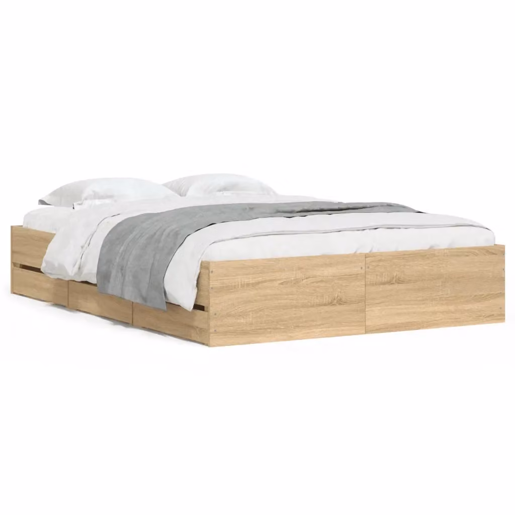 vidaXL Giroletto con Cassetti in Rovere Sonoma e Legno Multistrato, L/P/H: 138 x 33 x 193 cm – 2