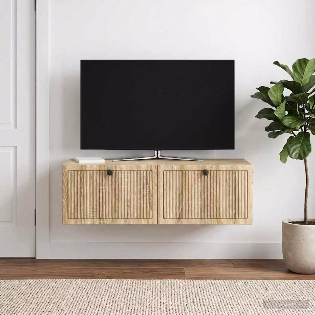 Mobile Porta TV da Muro vidaXL in Rovere Sonoma, Marrone, L 98 x P 41 x H 30 cm