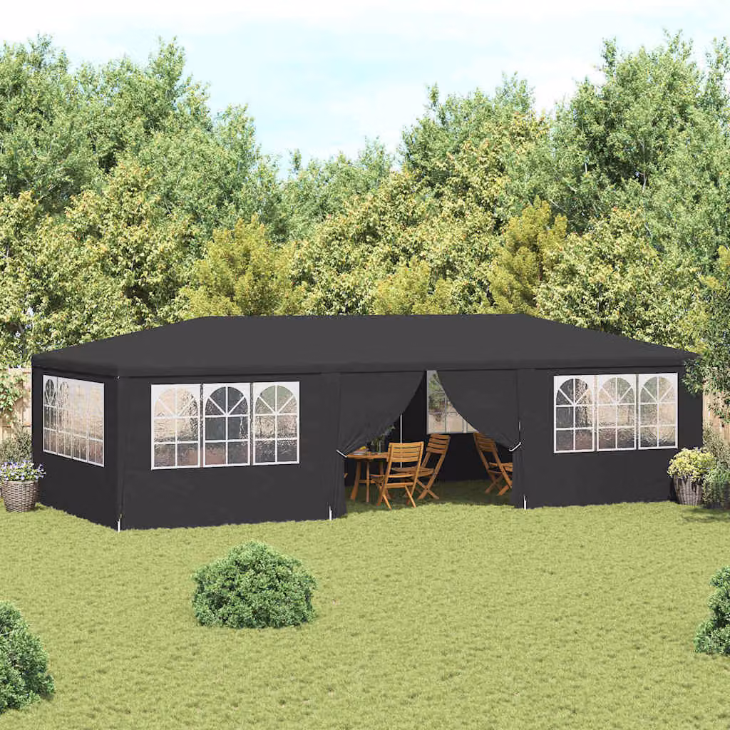 vidaXL Gazebo Professionale con Pareti con Finestre Antracite 4x9 m – 1