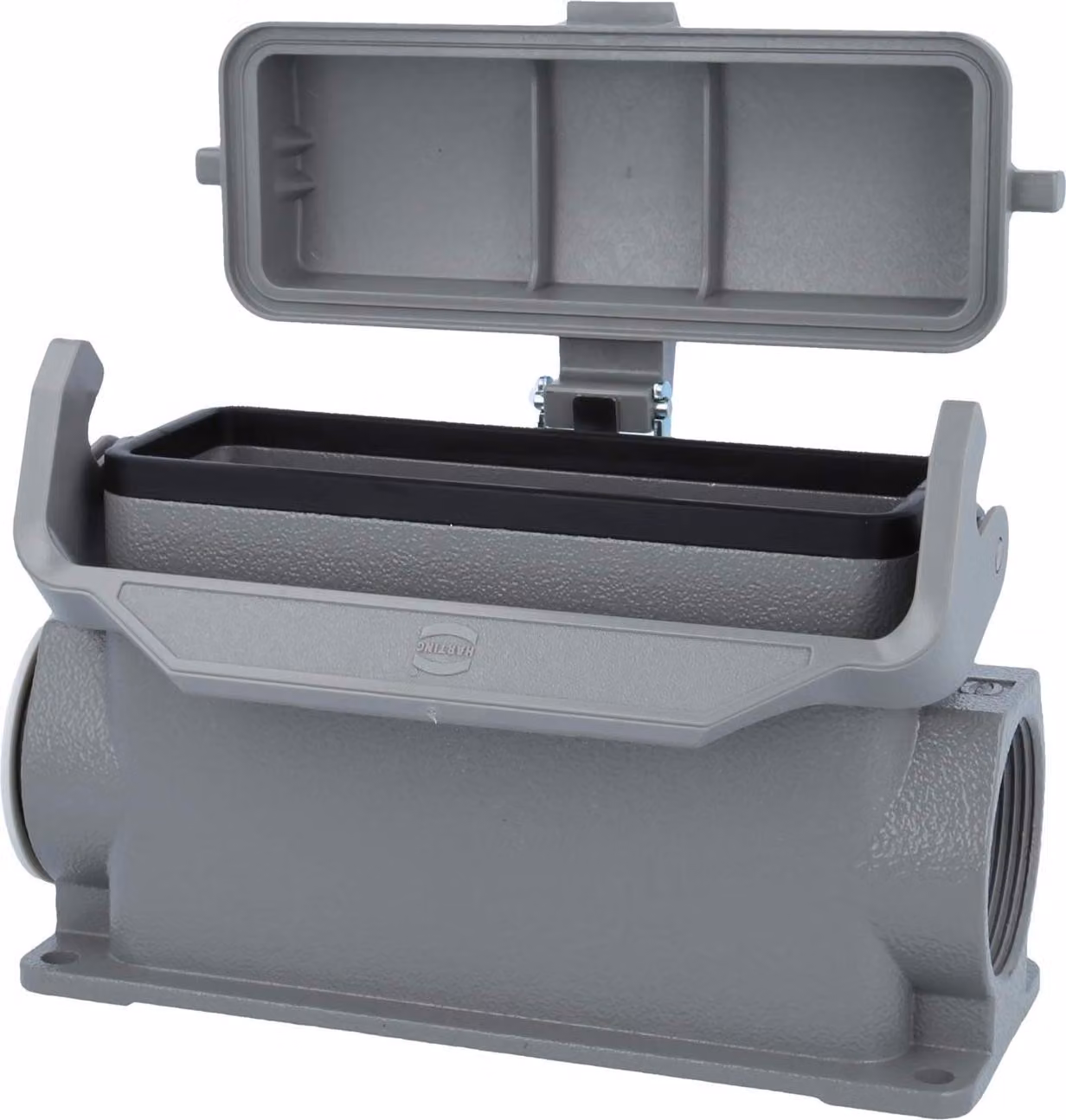 HARTING Han 24B Alloggiamento base alto, 1xPG29 uscita cavo laterale, con 1 staffa longitudinale con cappuccio protettivo in plastica - 1
