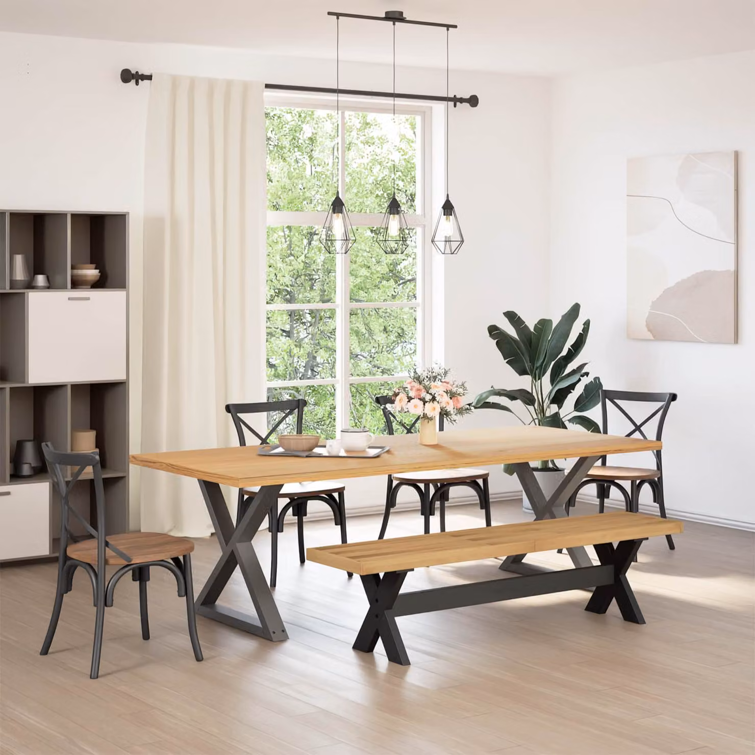 Panchina da pranzo NOAIN vidaXL in legno di pino marrone rustico L/P/H: 160 x 41 x 45 cm