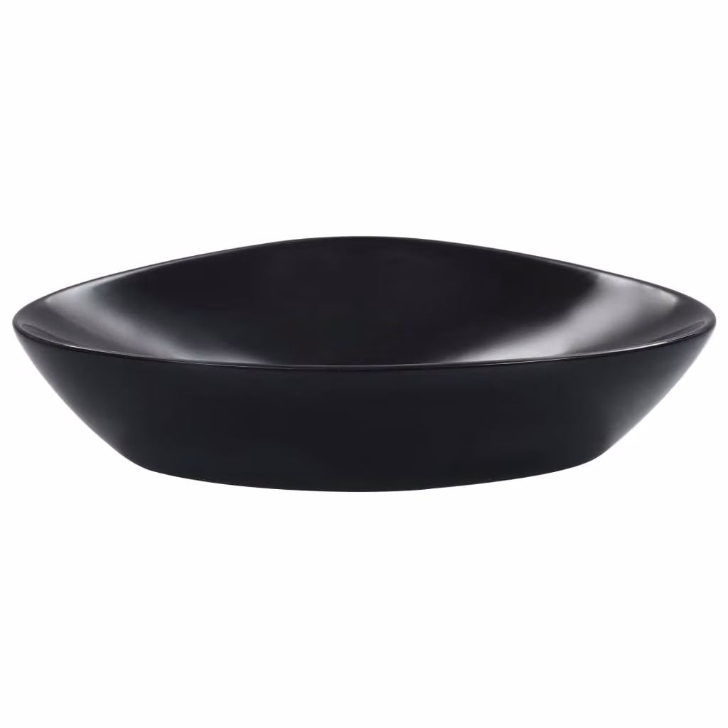 Lavandino 58,5x39x14 cm in Vetroceramica Nero