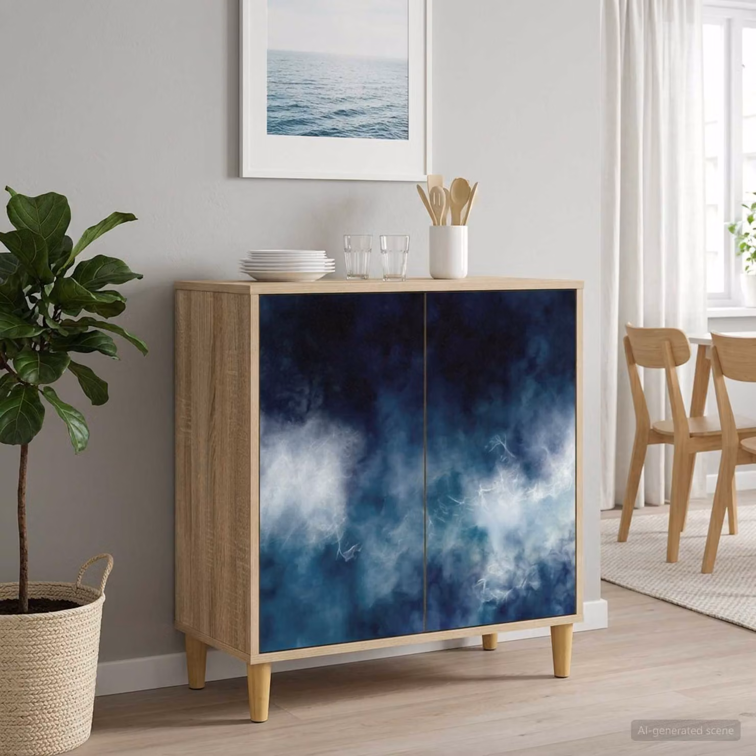 Credenza moderna vidaXL RAALTE in legno ingegnerizzato color Sonoma L: 69 cm, P: 33 cm, H: 75 cm
