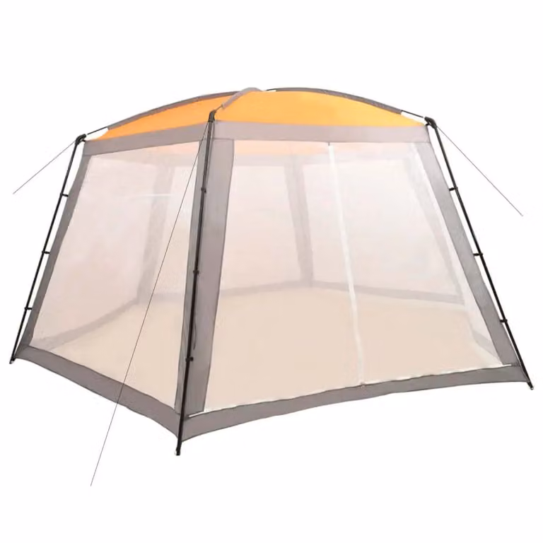 Tenda da piscina in tessuto 660x580x250 cm grigio